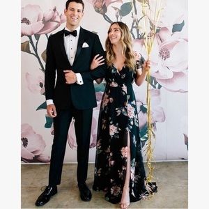 Jenny Yoo ‘Alanna Ohana’ Floral Chiffon Dress